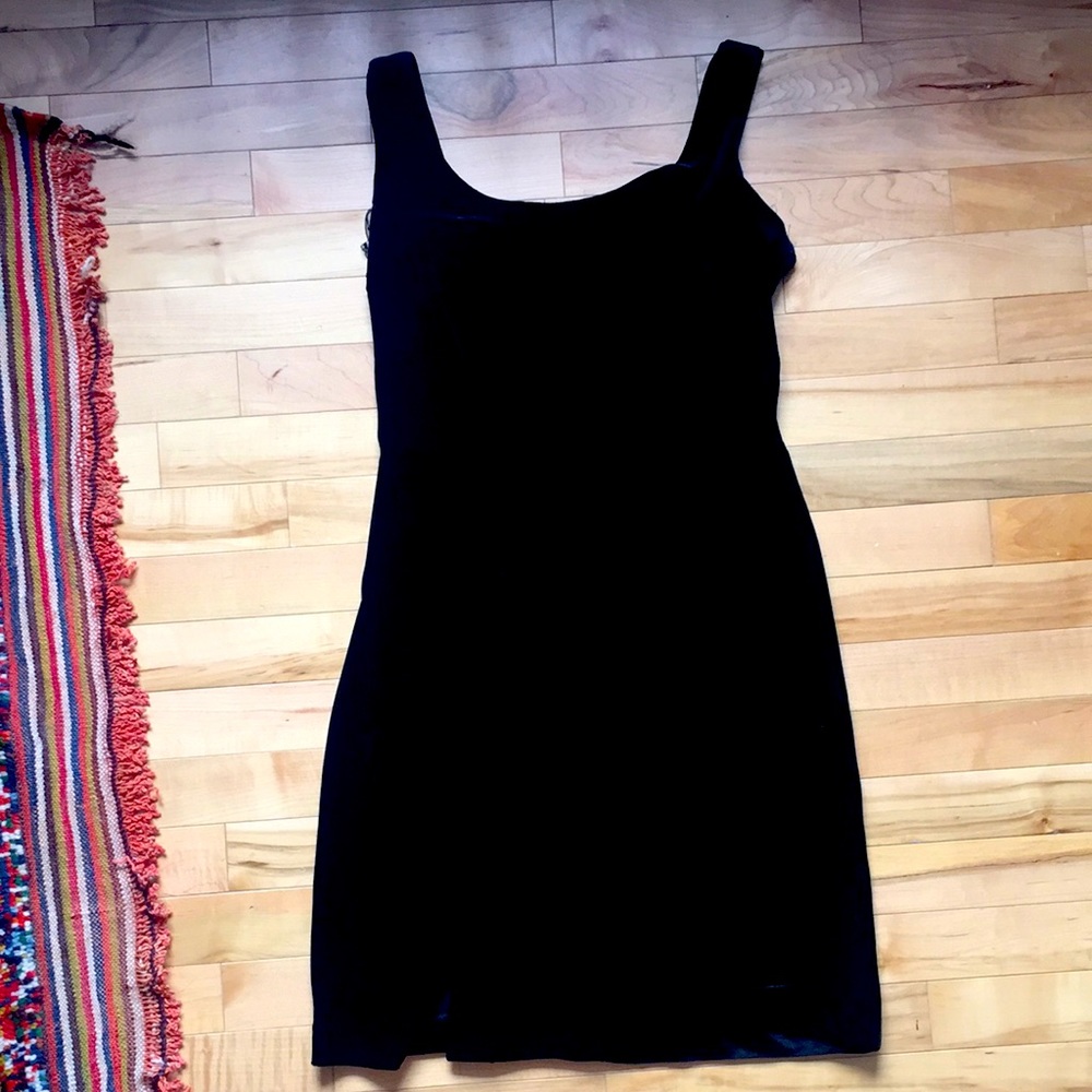 Vintage 90s velvet black mini dress